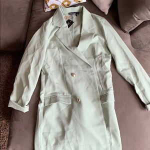 Sage green tailored blazer from ISAWITFIRST